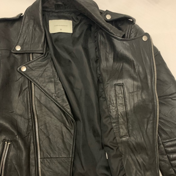 DEADWOOD Recycled women leather jacket, designer - Picture 5 of 13